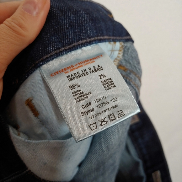 Citizens of Humanity Ava Low Rise Straight Jeans Raw Hem Cotton Elastane‎ 24 - Picture 9 of 9